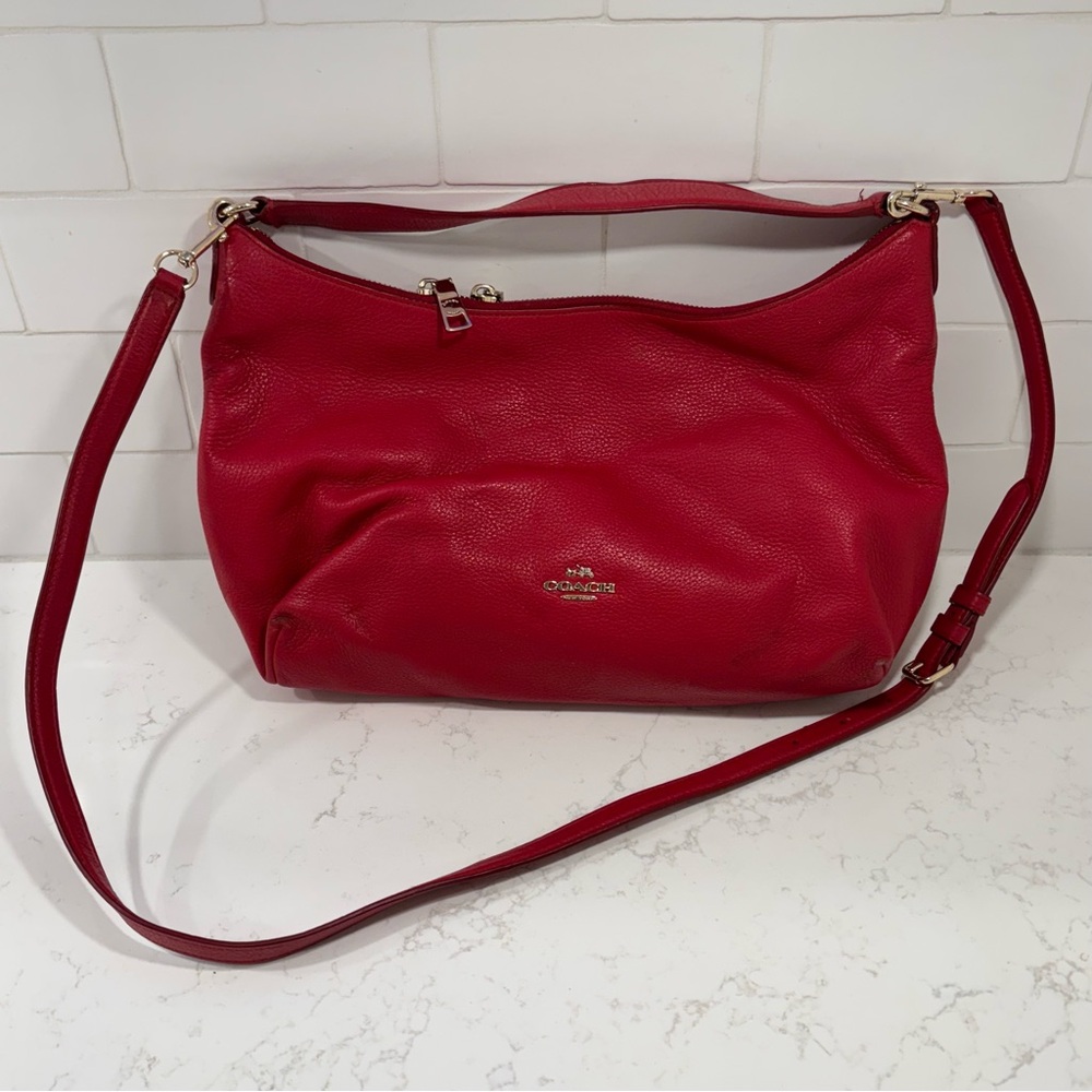 Coach Vibrant Red Leather Purse